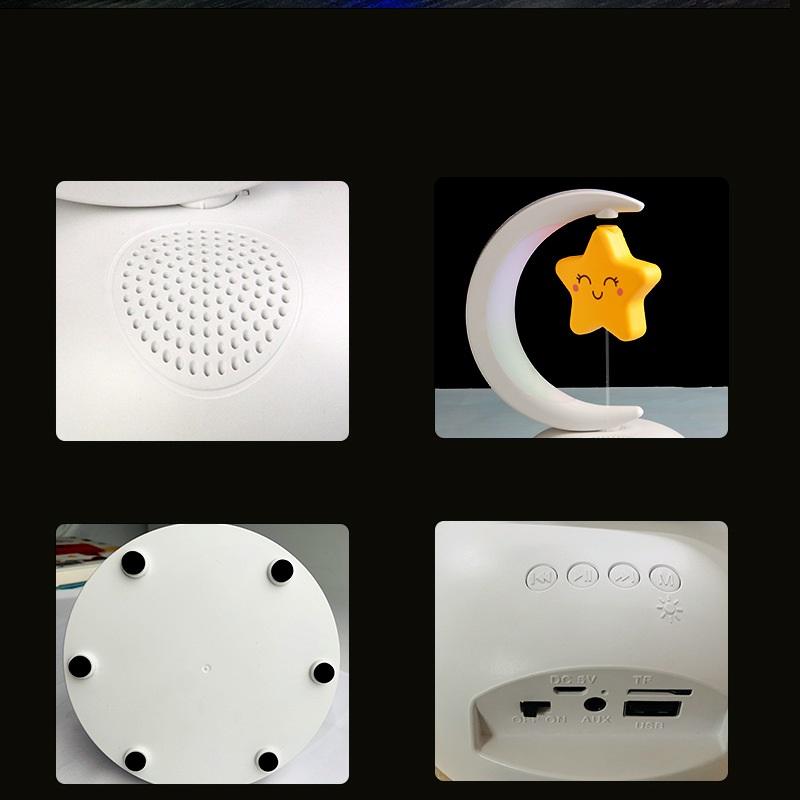 2 In 1 Bluetooth Speaker Music Player Night Light Wireless Music Player Star & Moon Night Lamp Romantic Gift