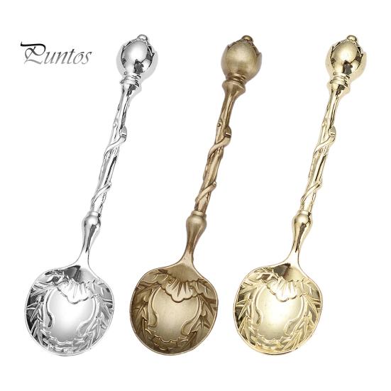 Kávová lžička vyřezávaná čajová lžička Vintage design European Palace Nádobí Dezertní lžíce do kuchyně Jídelní bar Mléko Čajovny Míchání koktejlů