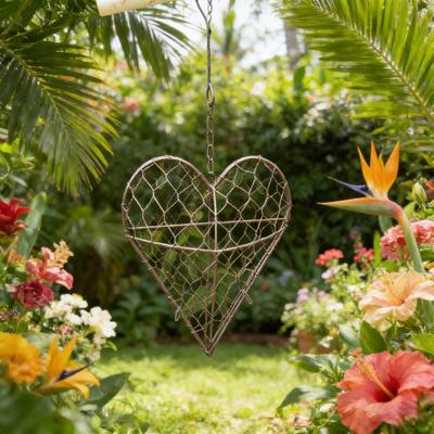 Hanging Plant Holder Heart Shape Iron Wire Succulents Holder Plant Hanger Wreath Frame Plant Grow Basket for Succulents Air Plants