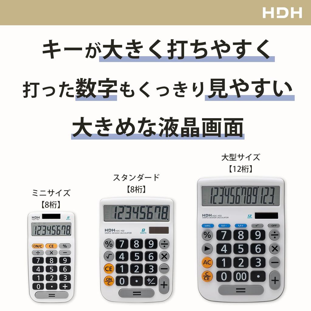 Hodogaya Electronics Simple 85047 8-Digit Calculator, White,
