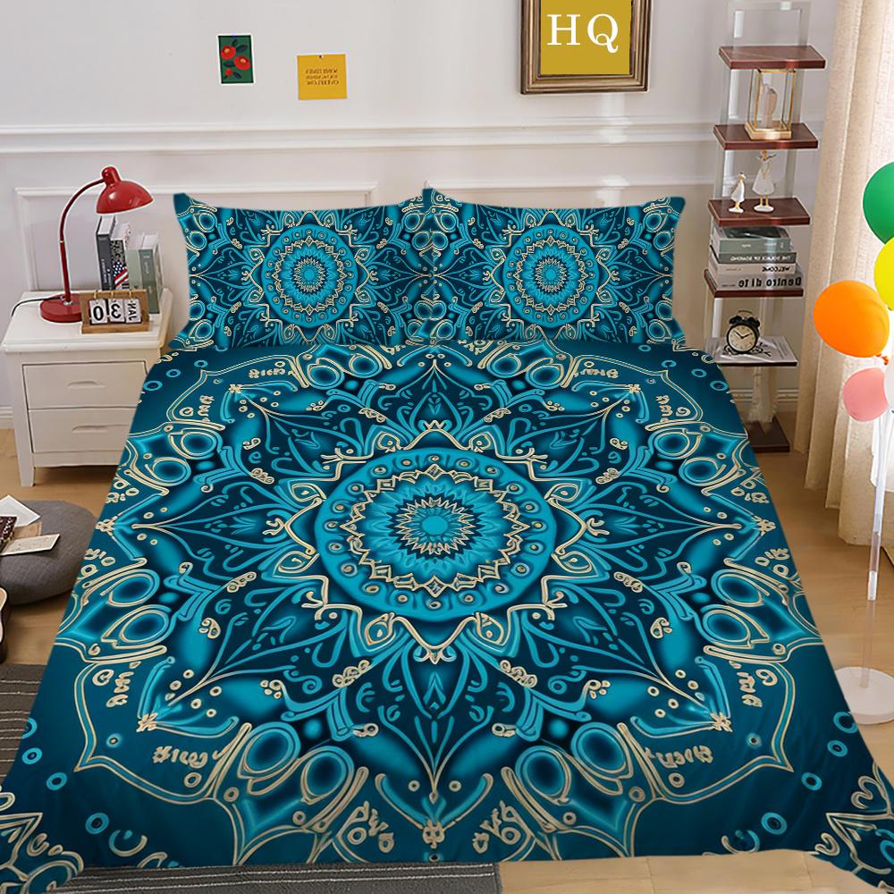 3D Beautiful Mandala Printing Woman Bed Set Cover Double Size Duvet Cover Polyester Comforter Cover Suit