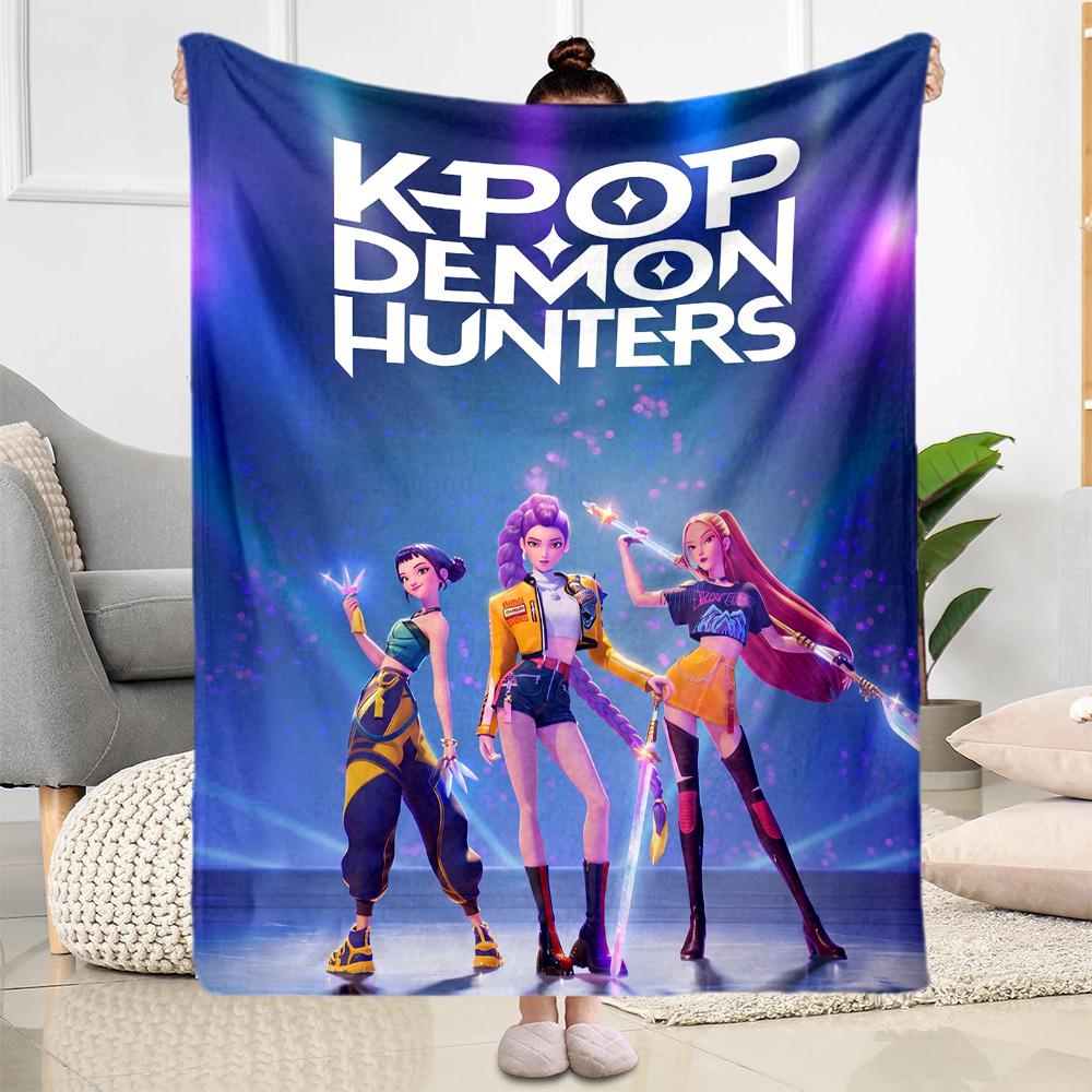 K-pop Demon Hunters Blanket Soft & Cozy Suitable for Sofa Office Chair Seaside for All Occasions Stylish Decor Best Holiday Gift for Friends Family