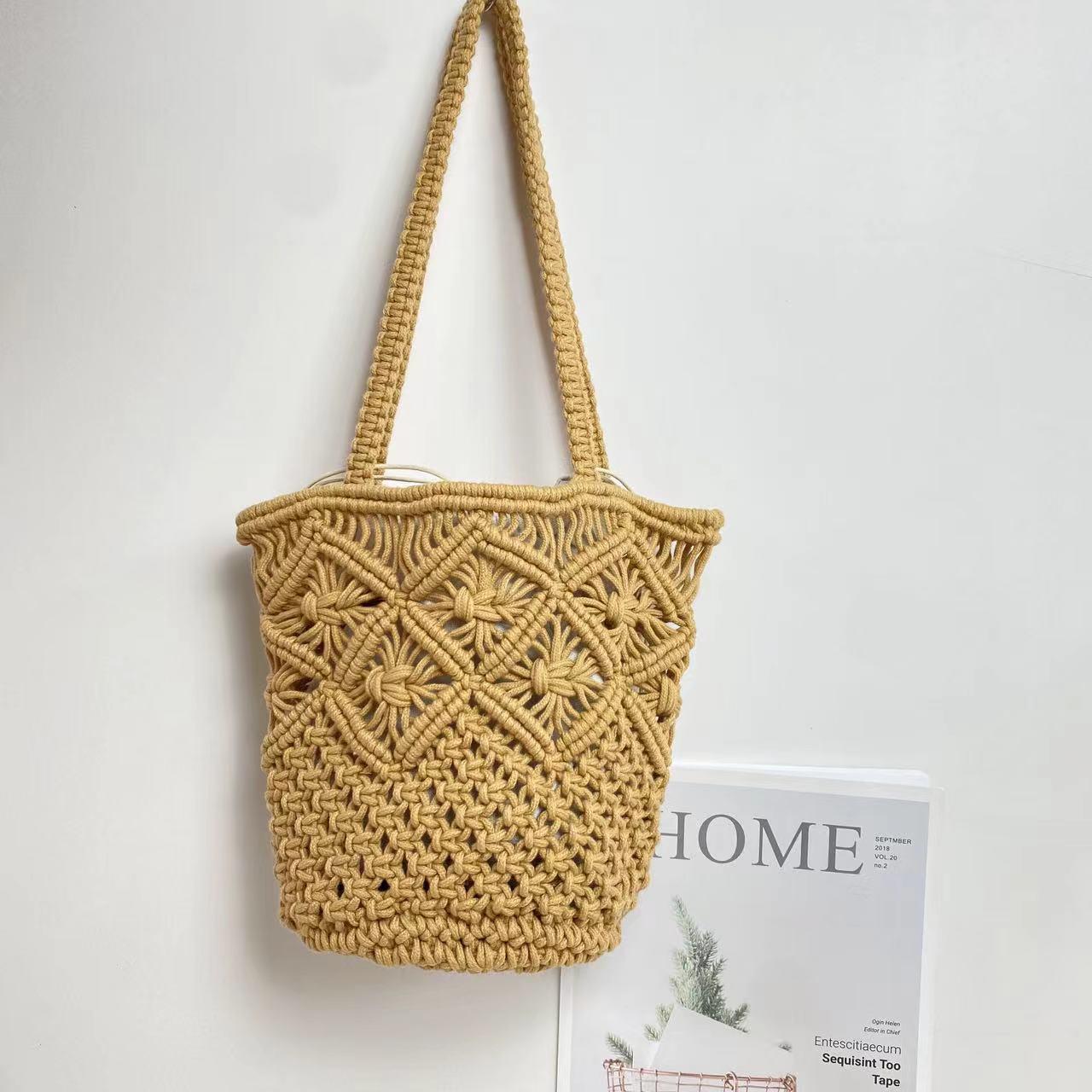 

Сумка-ведро ручной работы из хлопка в лесном стиле для летнего отпуска