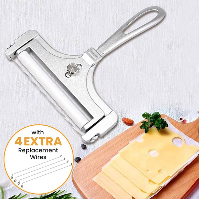 Cheese Slicer Adjustable Thickness Heavy Cheese Cutters With Wires For Soft Semi-Hard Cheese Butter With Cutting Wires