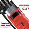 3000RPM Electric Handheld Impact Drill 220V Flat Drill Guns Hand Drills Torque Driver 220V with Wrench Measuring Scale 2000W