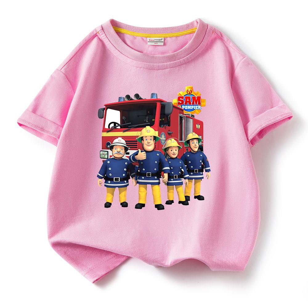 Fireman Sam Tshirt for Kids Boys Short Sleeve Tee T Shirt Girls Tops Short Sleeve Kids Clothing