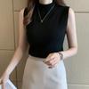 Turtleneck Sweater Vest Base Layer Women's Outerwear Slim Sleeveless Knitted Top