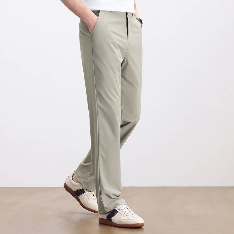 Fengxun Men's Straight Leg Business Casual Stretch Anti-Wrinkle Pants