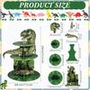 Censen 3 Tier Dinosaur Cupcake Stand Party Decorations 24 Pcs Dinosaur Figure Toys Cupcake Toppers Holder Dessert Tower for Boys Jungle Theme