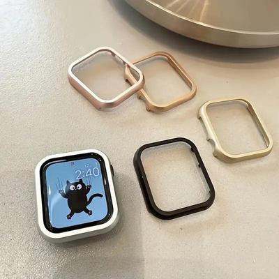 Metallgehäuse für Apple Watch Ultra 2 Serie 9 8 7 41mm 45mm Aluminiumlegierung Stoßfängerhüllen für iWatch 6 5 4 SE 40mm 44mm Rahmenabdeckung