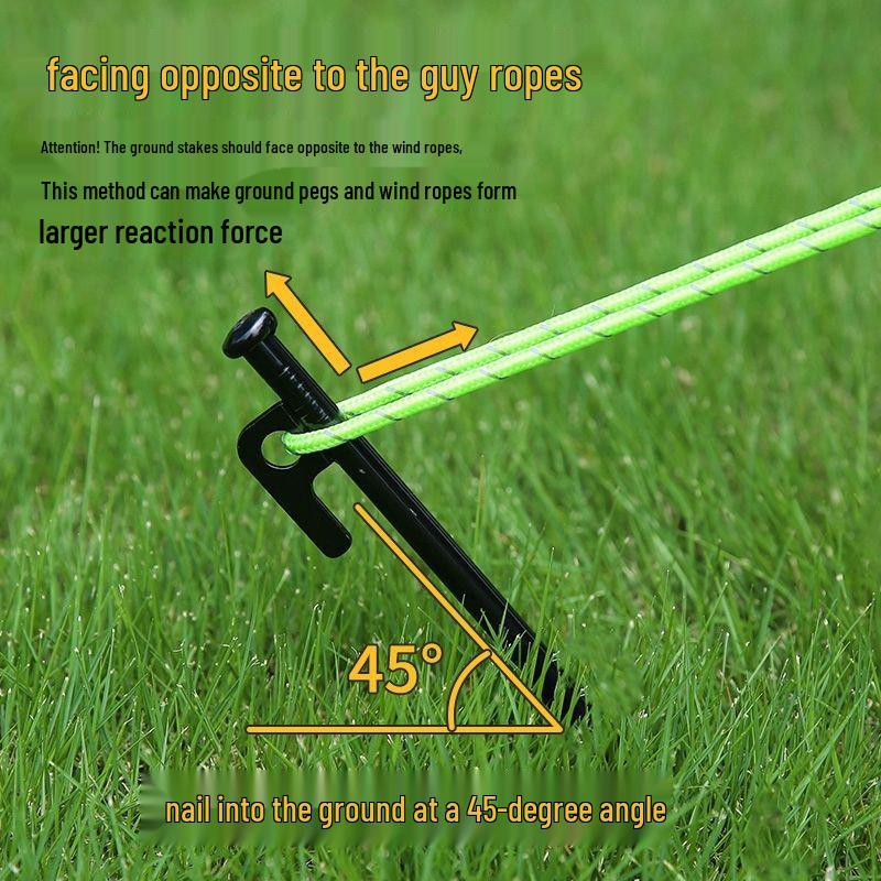 Outdoor Camping Carbon Steel Tent Peg Set – Windproof Ground Anchors for Beach and Canopy Fixing