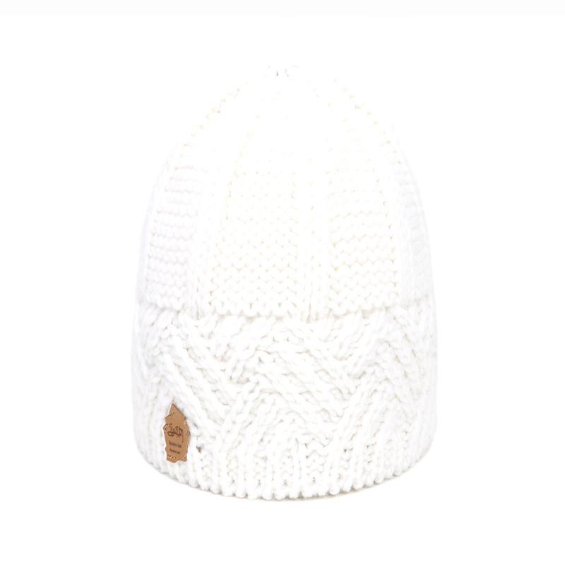 Chapeau tricoté en laine à aiguille épaisse, Style rétro, treillis diamant, à la mode, nouvelle collection hiver One size blanc