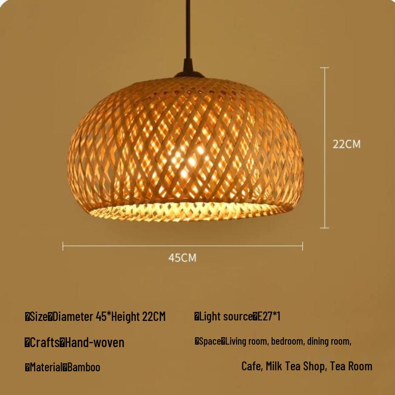 

New Chinese Style Bamboo Woven Pendant Light