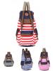 Durable Unisex Womens Stripes Canvas Backpack With Ample Storage For Daily Essentials