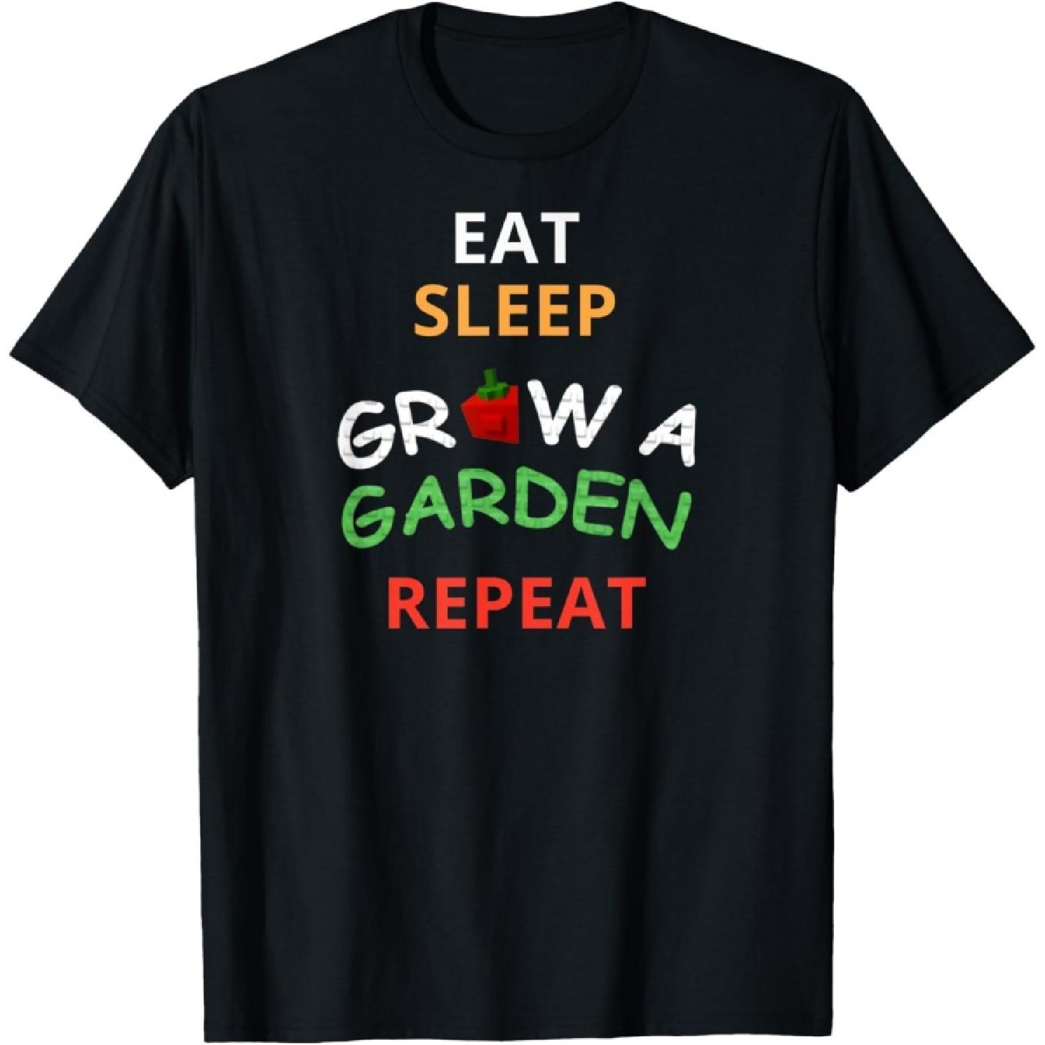 iDestiner Funny Game Eat Sleep Grow A Garden Repeat Gamer Design T-Shirt S