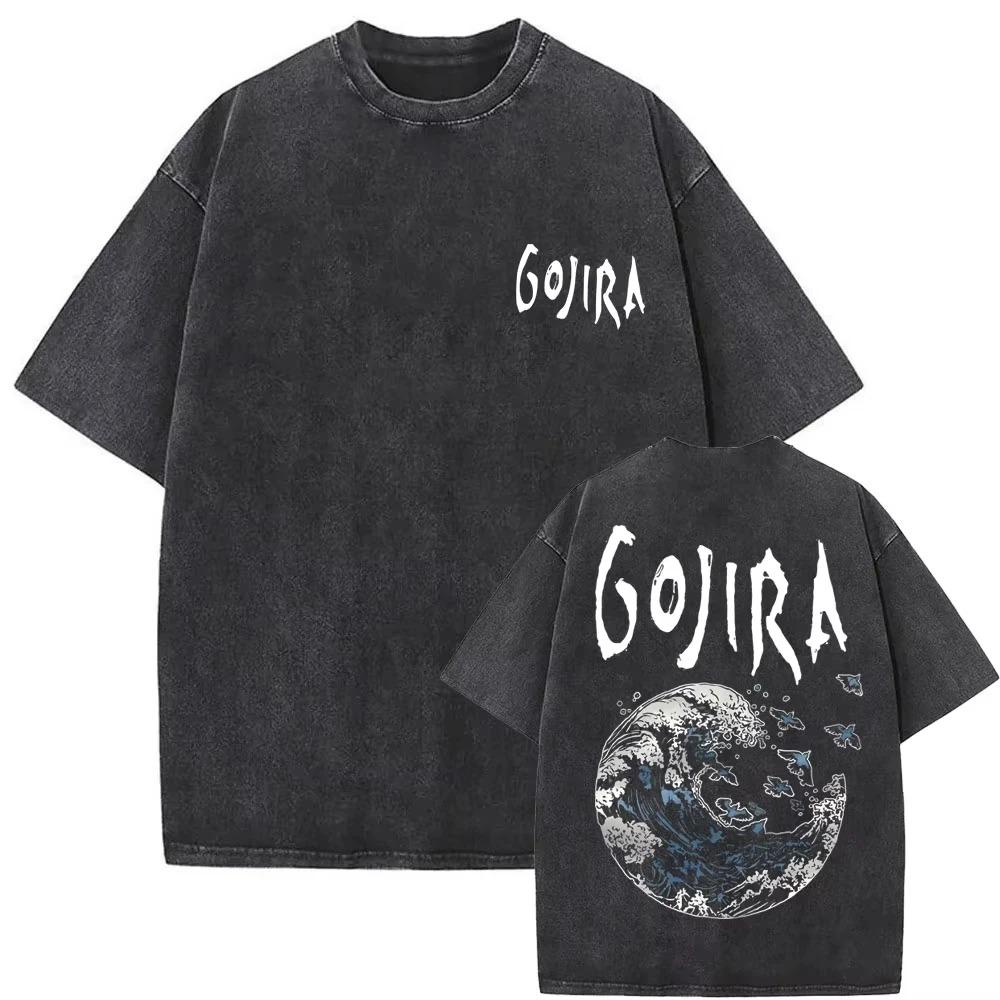 

Gojira Дерево Життя Вінтажний Чорний Оверсайз Футболка з Графікою Кислотного Прання | Вуличний Одяг для Фанатів Прогресивного Метал-Гурту Мерч Футболка XXL