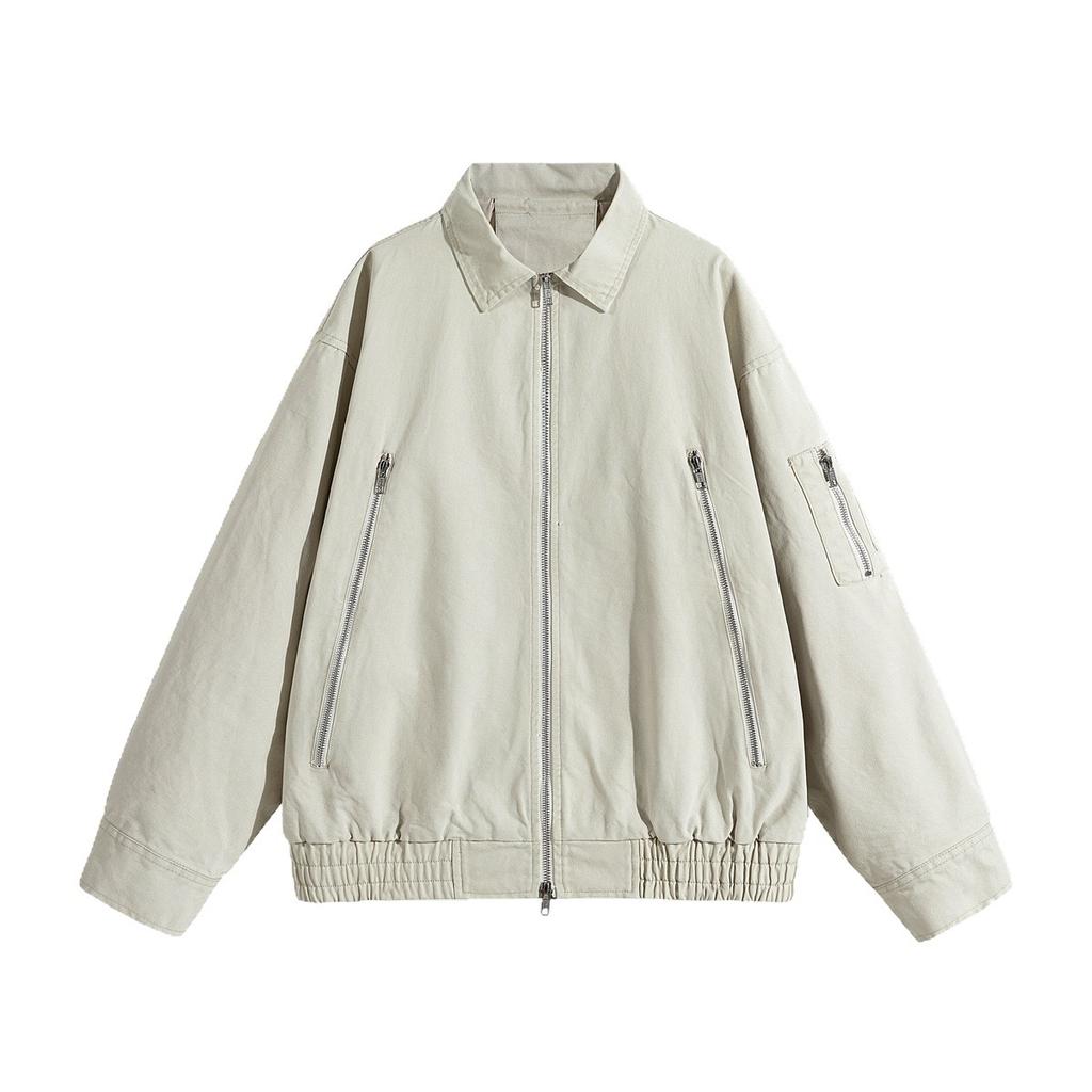 Pure Cotton Jacket Men's New Jacket American Washed Old Lapel Men's Tops Spring and Autumn Clothing