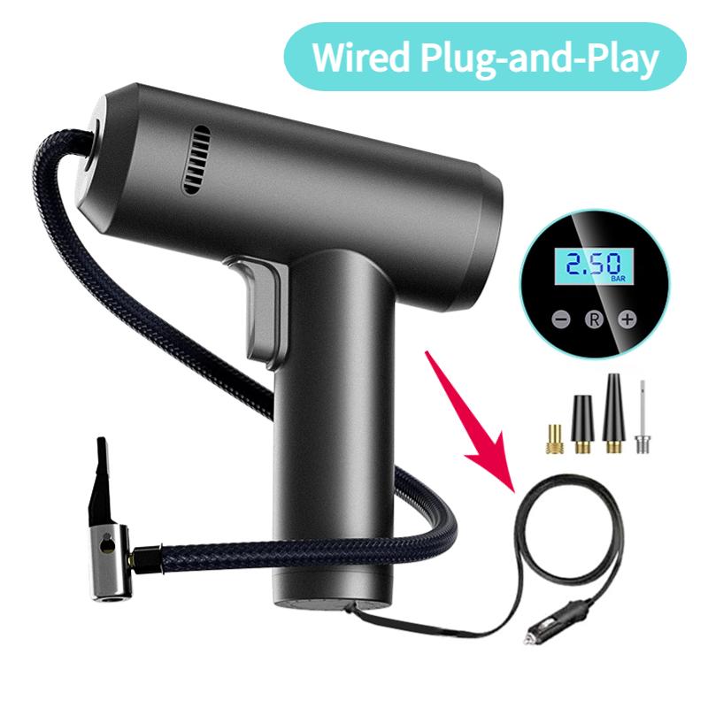 

Портативный автомобильный насос для шин и монитор давления в шинах со светодиодной подсветкой, цифровой экран, воздушный компрессор 150PSI, электрический насос для накачивания шин для автомобильных велосипедных шин B