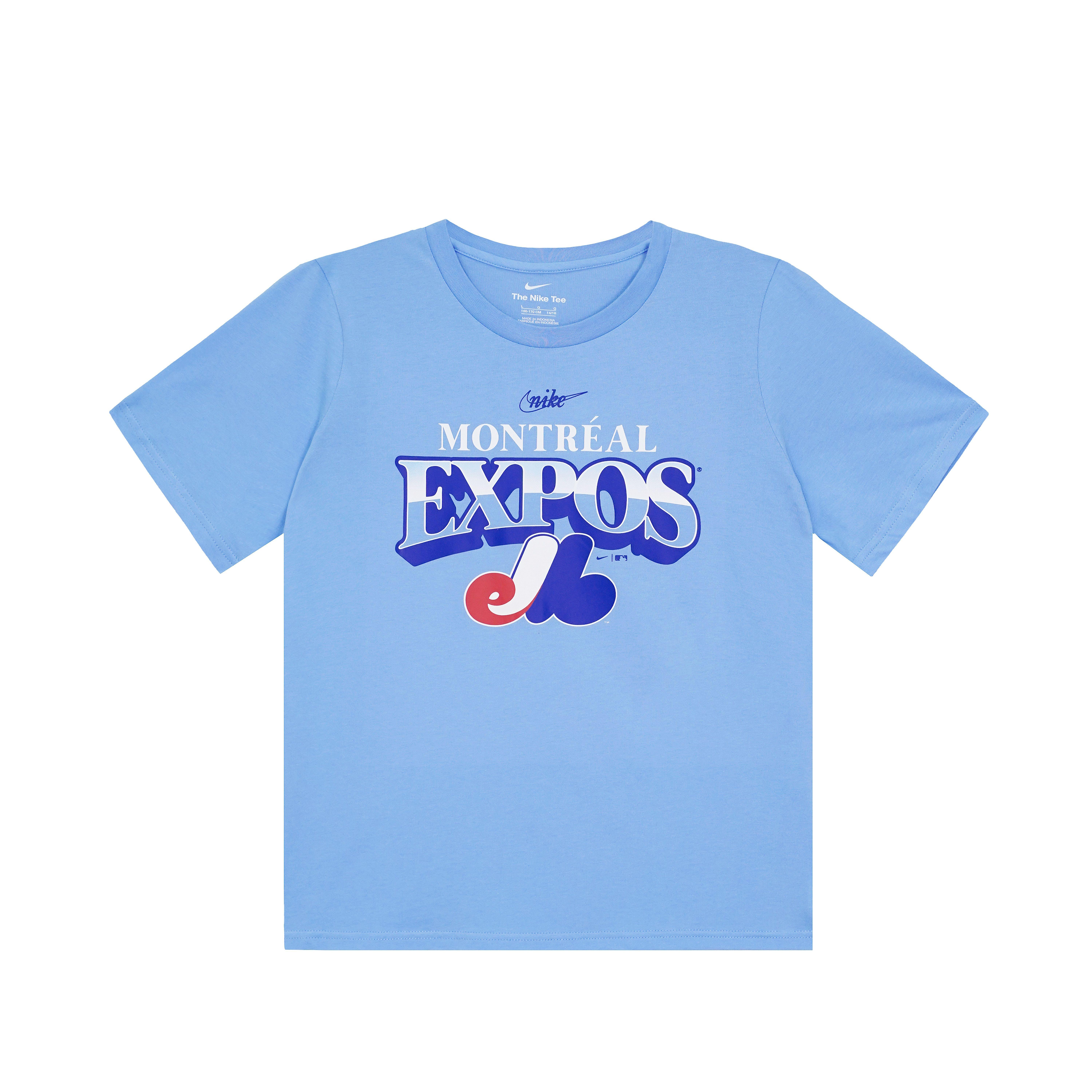 Nike Montreal Expos Cooperstown Collection Rewind Arch T-shirt Powder Blue Men s 3Z3B7SBGM-EXP L