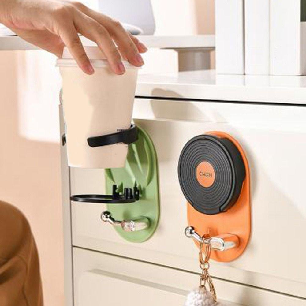 Wall Mounted Folding Cup Holder No Punching Drink Holder Desktop Bottle Rack  Bedroom