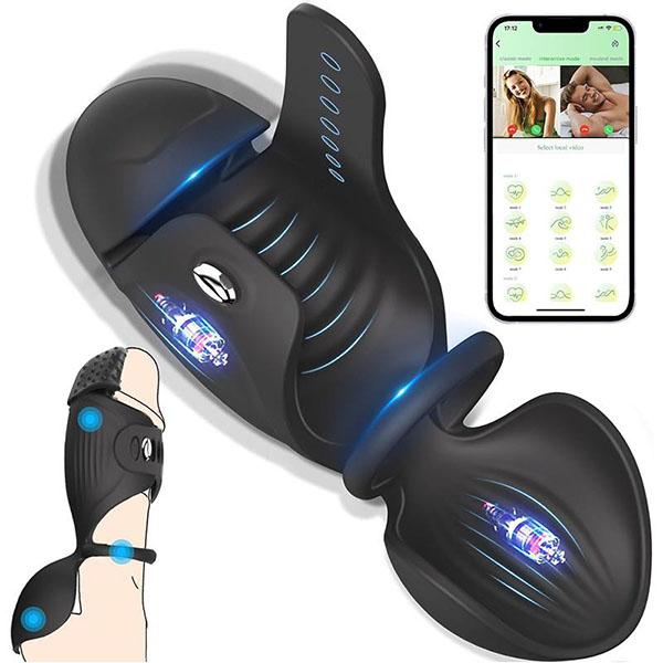 4 In 1 Vibrating APP Controlled Male Masturbator Penis Vibrator Trainer Sex Toy Stroker with Cock Ring Testicle Masturbators Vibrators for Men