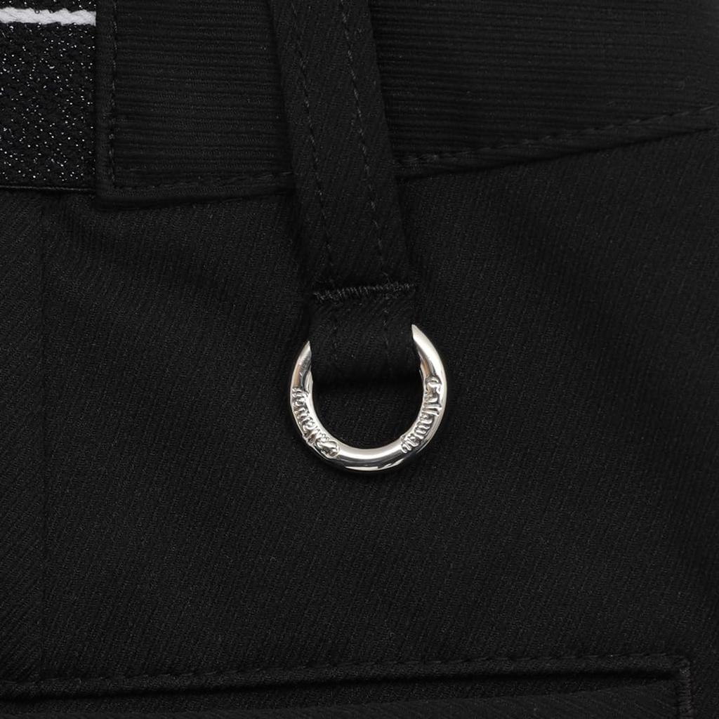 Callaway Stretch Golf Skirt with Integrated Logo Buttons On the and a Glitter Elastic Belt On the Back Women's 8-Way Shorts, Front, (C25228201, Black)