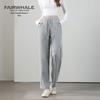 Mark Fairwhale Women's Three-Stripe Casual Straight-Leg Pants