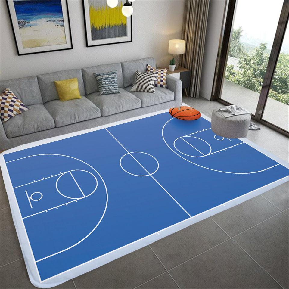 3D Basketball Court Printed Carpet Bedroom Bedside Living Room Sofa Table Area Rug Soft Large Size Floor Mat Doormat Home Decor