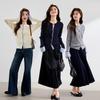 VICTORIA&VERA Women's Faux Two-Piece Cable Knit Cardigan V9016W14