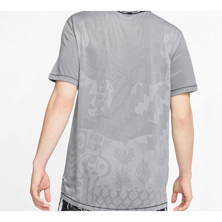 Nike TechKnit Wild Run Reflective Stripe Running Short Sleeve T-Shirt Men Tops Gray CJ5815-010