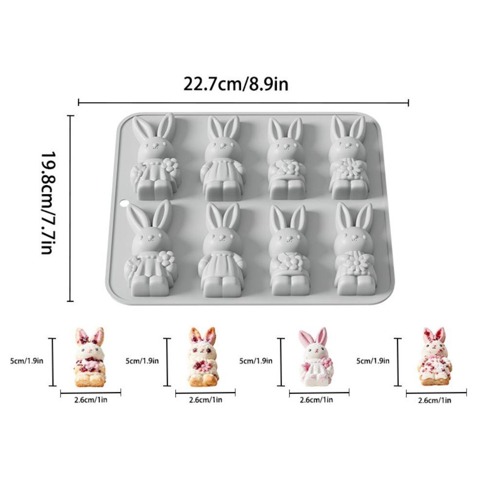 Non-Stick Bunny Muffin Pan Food Grade Silicone Chocolate Molds Cute Easter Bunny Molds  DIY Crafts