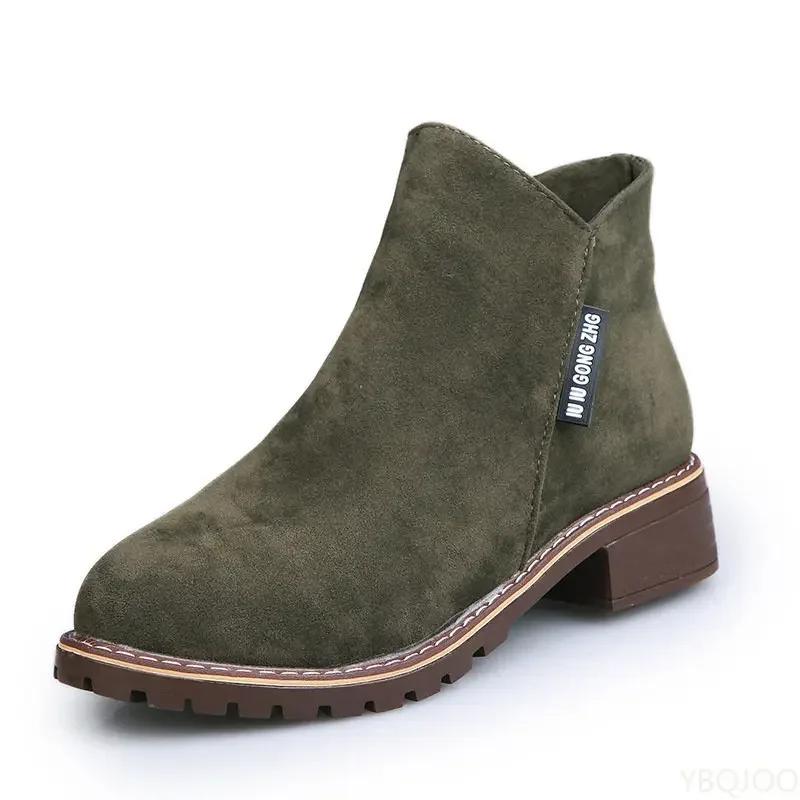 Women's Ankle Boots Retro Suede Casual Short Boots Fashion Platform Boots Bottines Femmes Zapatos De Mujer