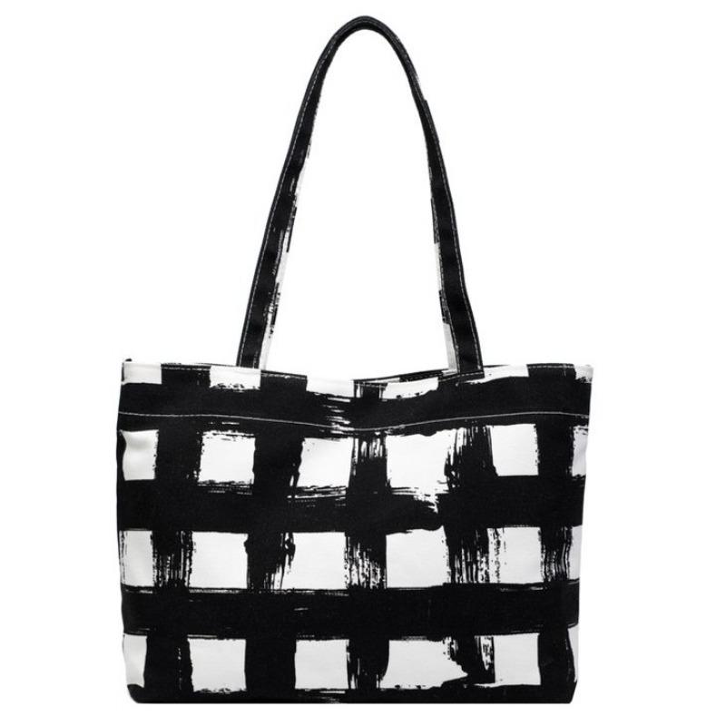 

Трендовая сумка-тоут большой вместимости женская новая модная текстурная сумка под мышкой на плечо для поездок на работу клетчатая сумка