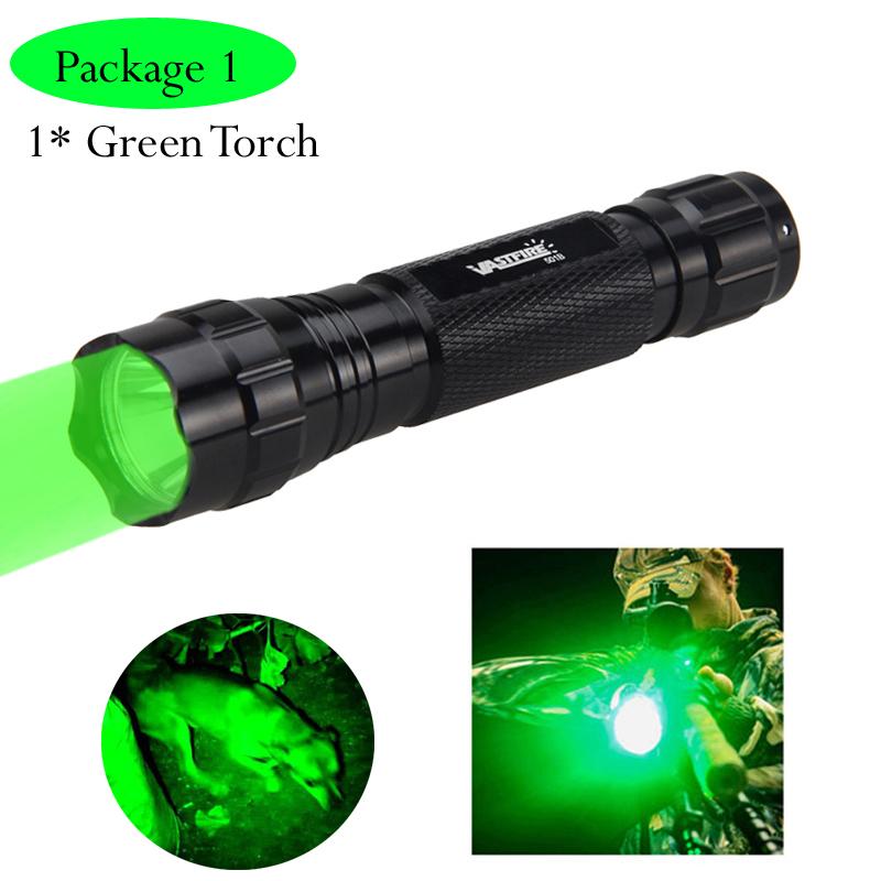 5000LM Led Hunting Flashlight Tactical Green/RED Weapon Light Outdoor Camping/Hiking/Hunting Torch+18650+Charger