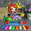 3D Wood Snowflake Clay Painting Children DIY Creative Colorful Mud Painting  Board Art Painting Tool Child