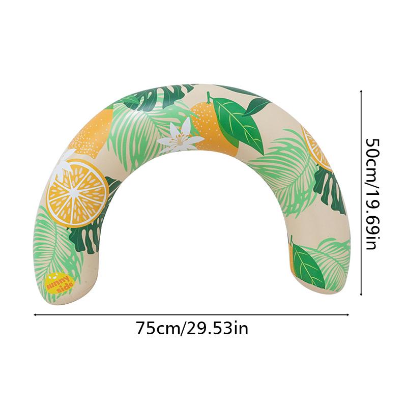 

1шт надувной поплавок для взрослых, круг для водных видов спорта, лимонный принт, плавательный круг, ПВХ, плавательный круг 75x50см зелёный