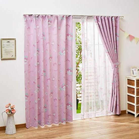 Sanrio My Melody Lace Hard to See From Set of Width 100 x Length 176 Curtains, Outside, 2, cm, SB-456
