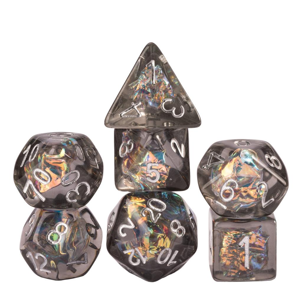 Cusdie Matte/Bright DnD Dice Set Flash Paper D4 D6 D8 D10 D% D12 D20 Polyhedral Dice for D&D Tabletop Role Playing Board Games