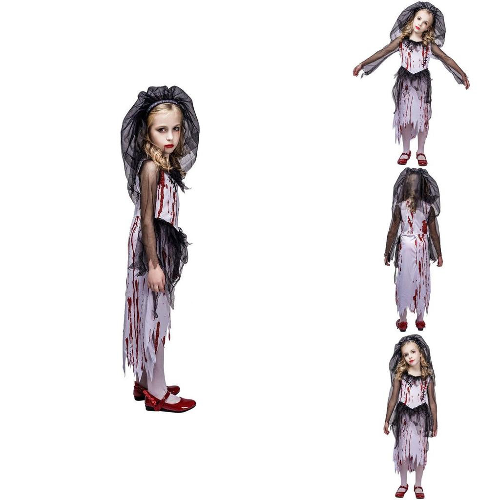 Kid Ghost Bloody Bride Cosplay Costume For Halloween Party Prop