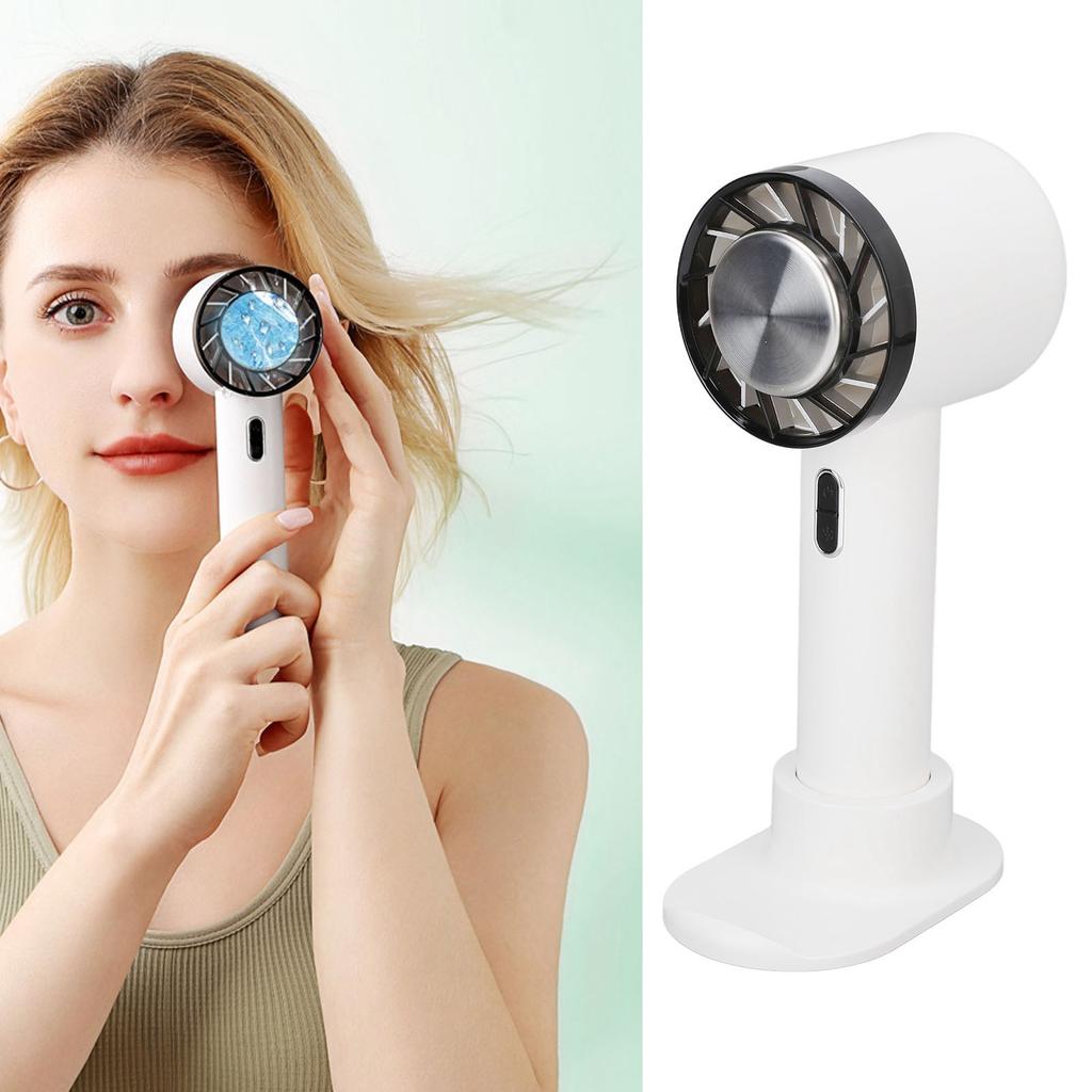 Handheld Fan 3 Speed Gears Cold Compress Quiet Phone Holder Cooling Fan with Base