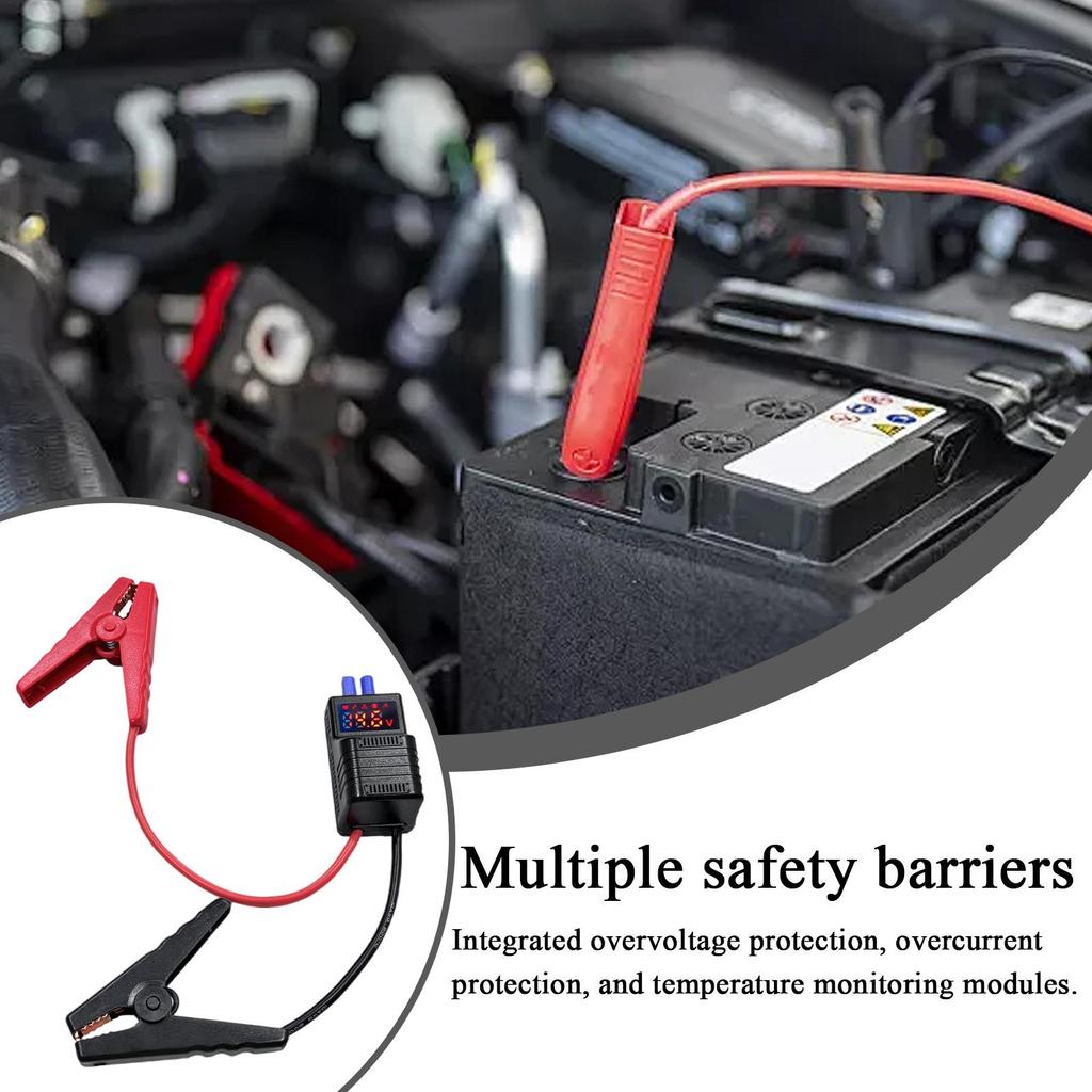 Car Jumper Starter 650A Auto Shutoff Power Pack Reverse Polarity Protection for Commercial Vehicles Motorcycle Snowmobile Boat