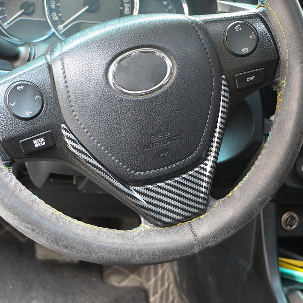 For Toyota Levin Corolla 2014-2018 for RAV4 2014-2019 Car Steering Wheel Trim Cover Chrome Sticker Accessories