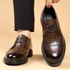 Nya klänningsskor i läder herrskor äkta läder business casual herrskor brittisk stil herrskor mönstrade skor med en pedal