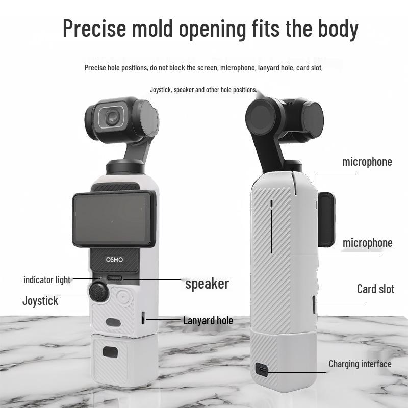 DJI Pocket Camera Pink Silicone Protective Case - Anti-Scratch Cover with Screen & Handle Guard Accessories