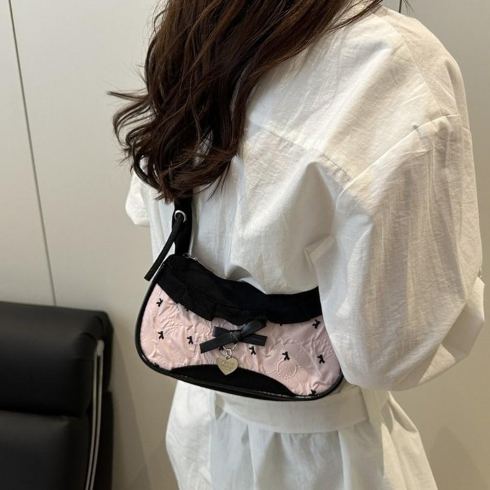 Leisure Bow Shoulder Bag Korean Style Crossbody Bag Lovely Underarm Handbag Outdoor