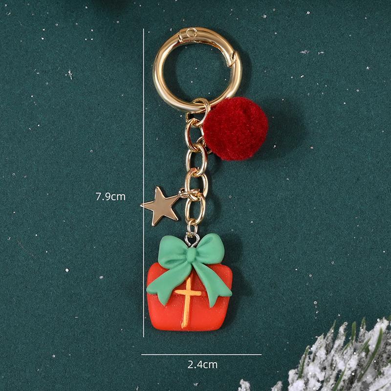 New Christmas Tree Santa Claus Keychains Bag Charm For Women Exquisite Bag Pendant Car Key Ring Jewelry Christmas Gift