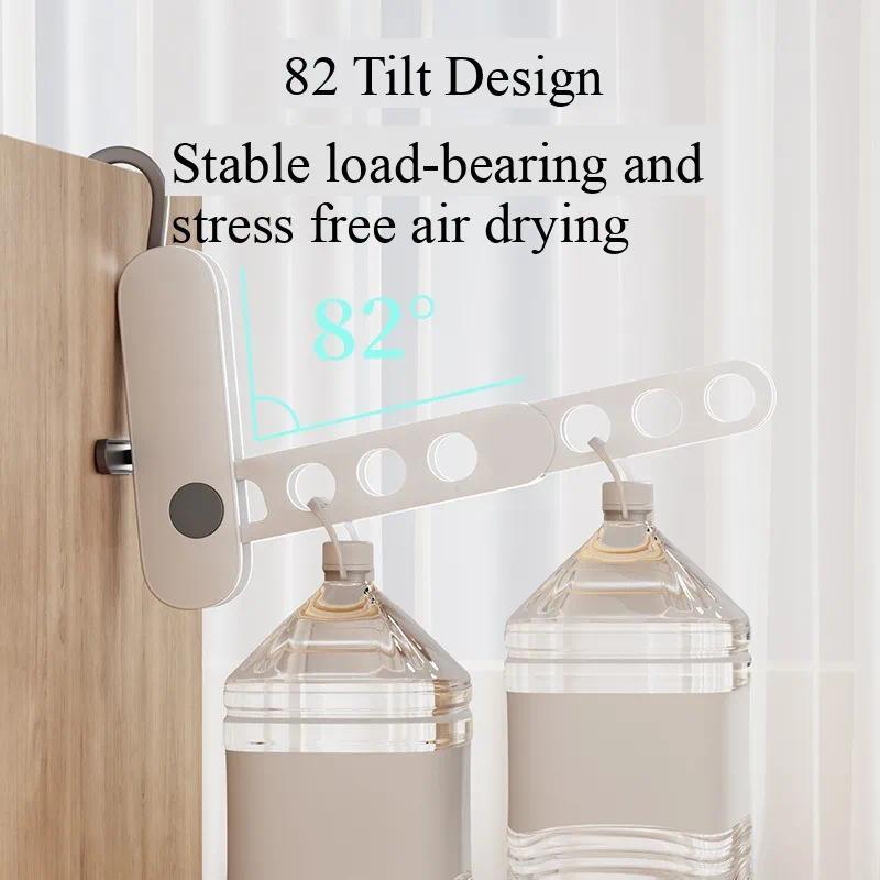 2Pcs 7 Holes Portable Folding Clothes Drying Rack - Travel Essentials For Laundry Collapsible With Hook - Clothes Rack RV Essentials