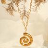 Bohemian Beach Jewelry Spirals Conch Pendant Necklace for Women Waterproof Stainless Steel Trendy Gift