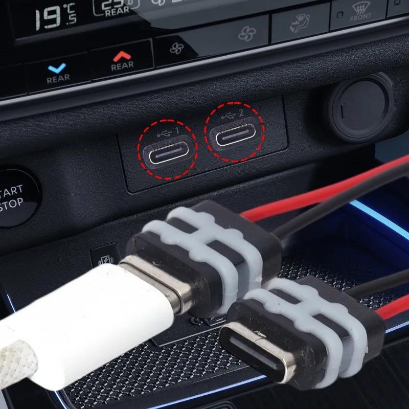 Type-C Female Socket Connector Waterproof Jack Female Charging Port 5V 3A Black Wire Connector for Auto 3C Household Appliances