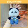 Original Trendy Jinnew Keychain With Soft Plush Cartoon Animal Designs In Denim Style
